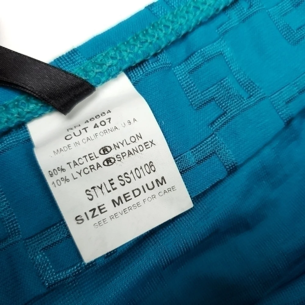 🔴 St. John Sport Teal and Gold Mini Skirt Sz M